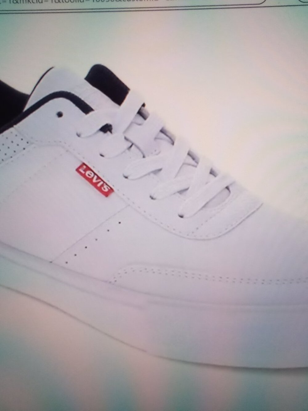 Levi's Men's Munro Faux- Leather Retro Low Top Sneakers White Navy Size 10